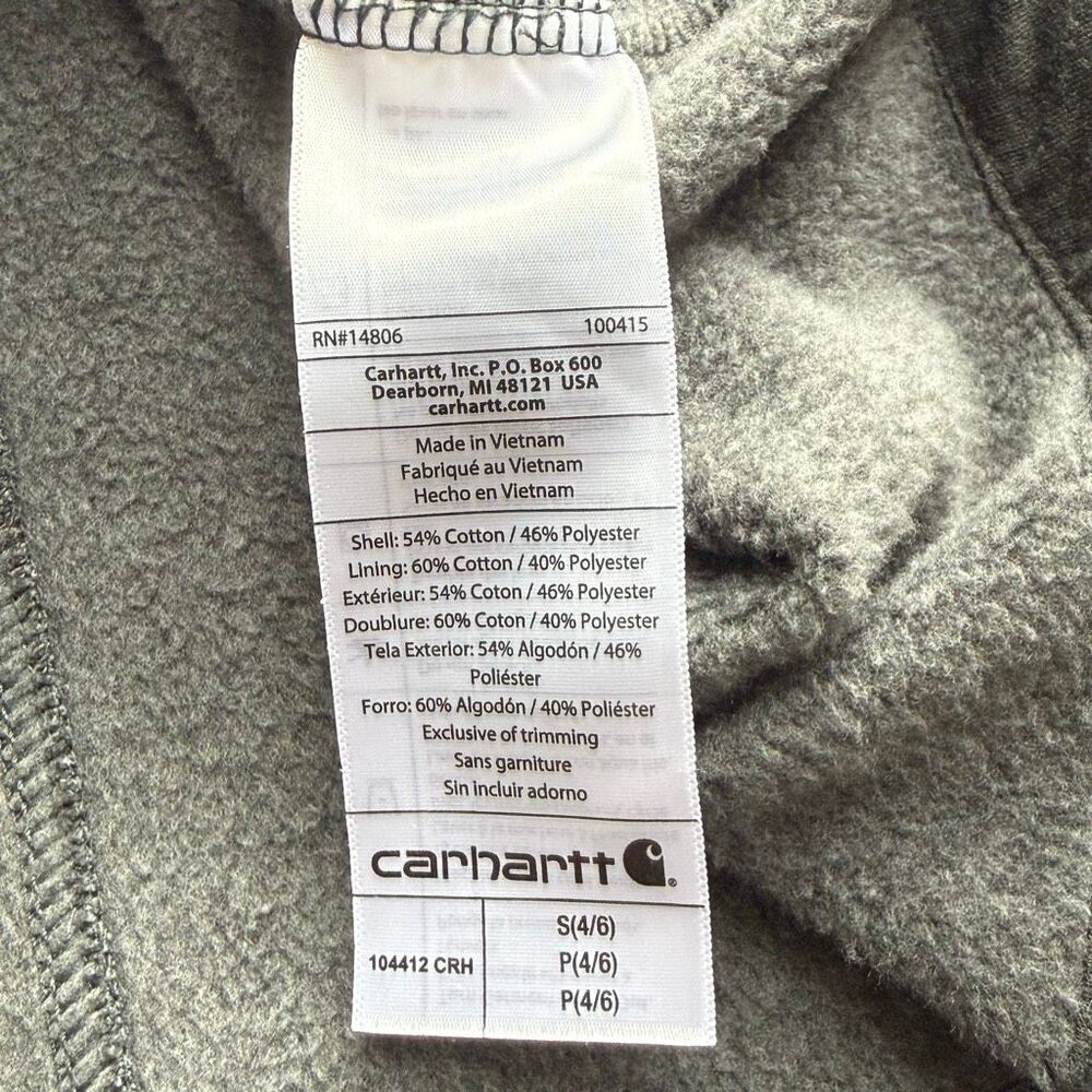 Carhartt Relaxed Fit Lined Full Zip Charcoal Gray Hi Lo Hoodie - Women’s US S (4 - Picture 10 of 12